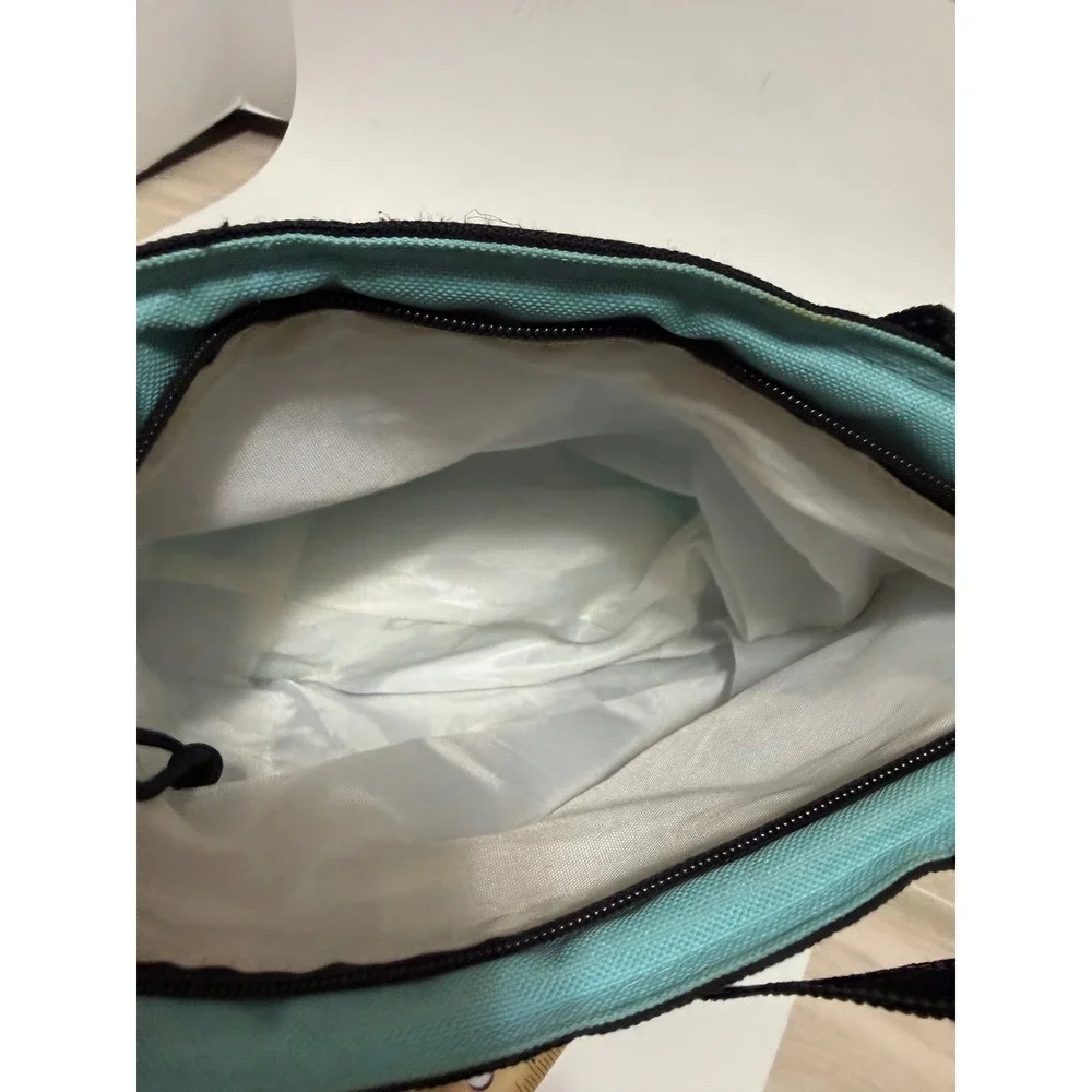 Fridge Pak Really Cool Blue Teal Floral Insulated Lunch Tote Bag Zippered Canvas